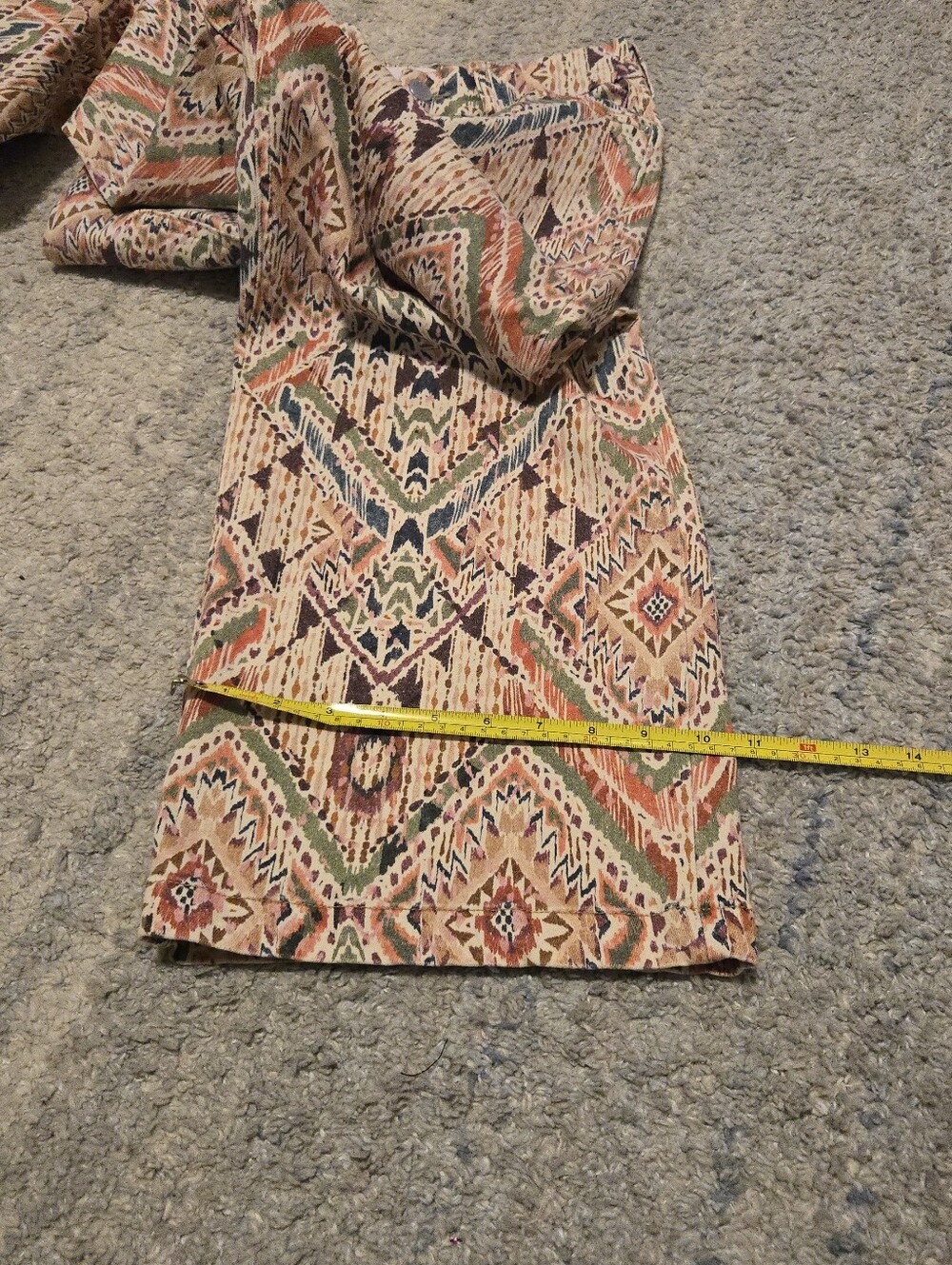 Dear John Audrey Wide Leg Pants Sz 27 Boho Ikat Southwestern Aztec Crop Crop Jea - Picture 8 of 10
